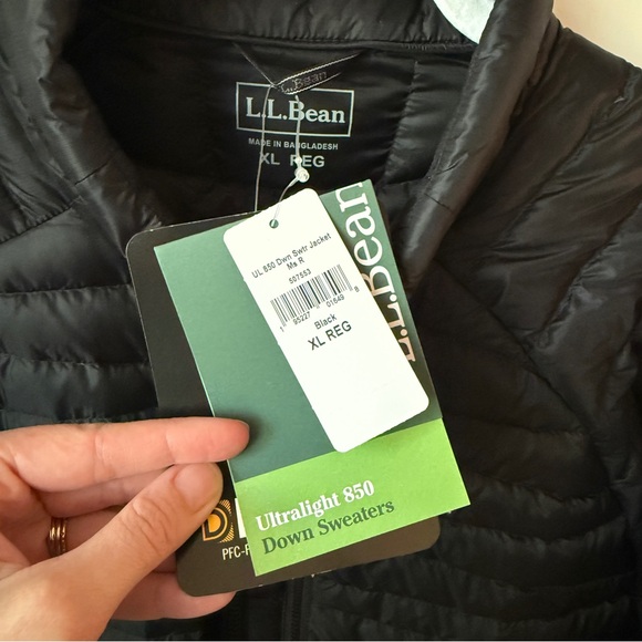 NWT LL Bean Ultralight 850 Down Black Puffer Jacket | XL - Picture 5 of 8